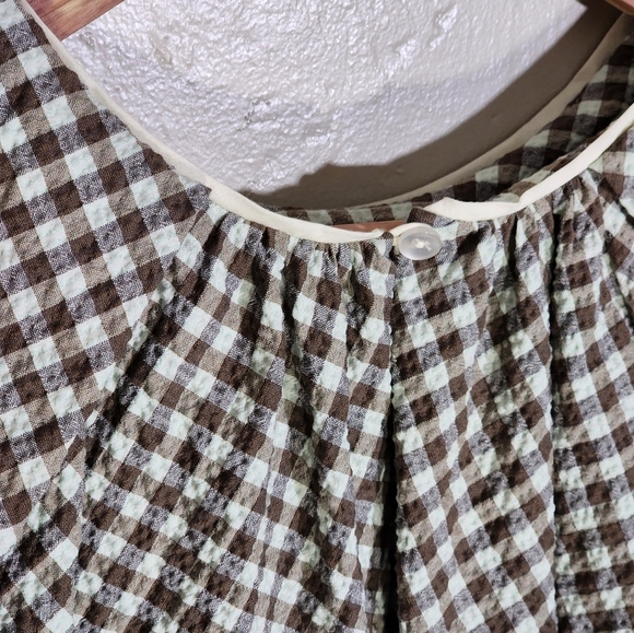 Tish Cox Brown and White Checkered Blouse - Picture 7 of 7